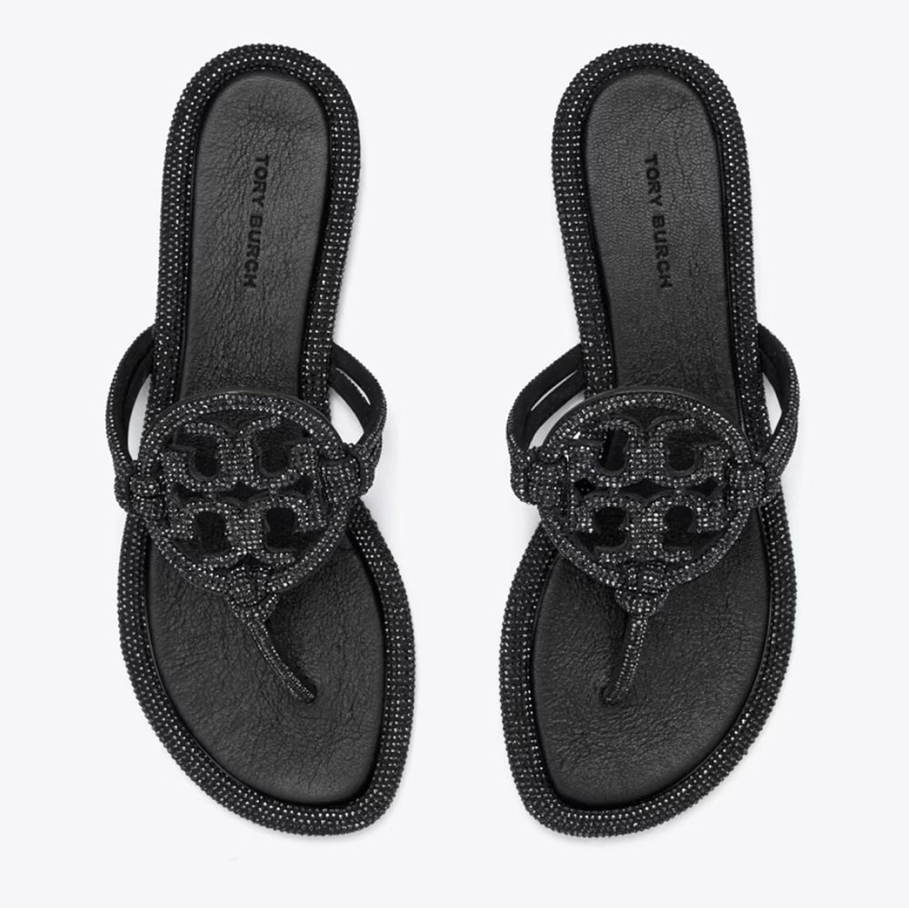 Tory Burch Black Beaded Sandals